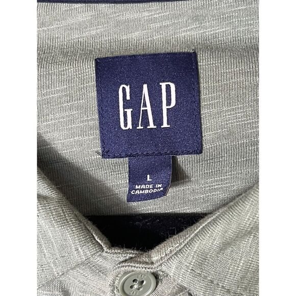 NWT Gap Short Sleeve Button Down Shirt Green Large Preppy Casual Polo - Picture 6 of 8